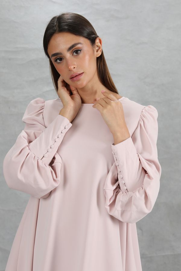 Pink Shirt with Puff Sleeves