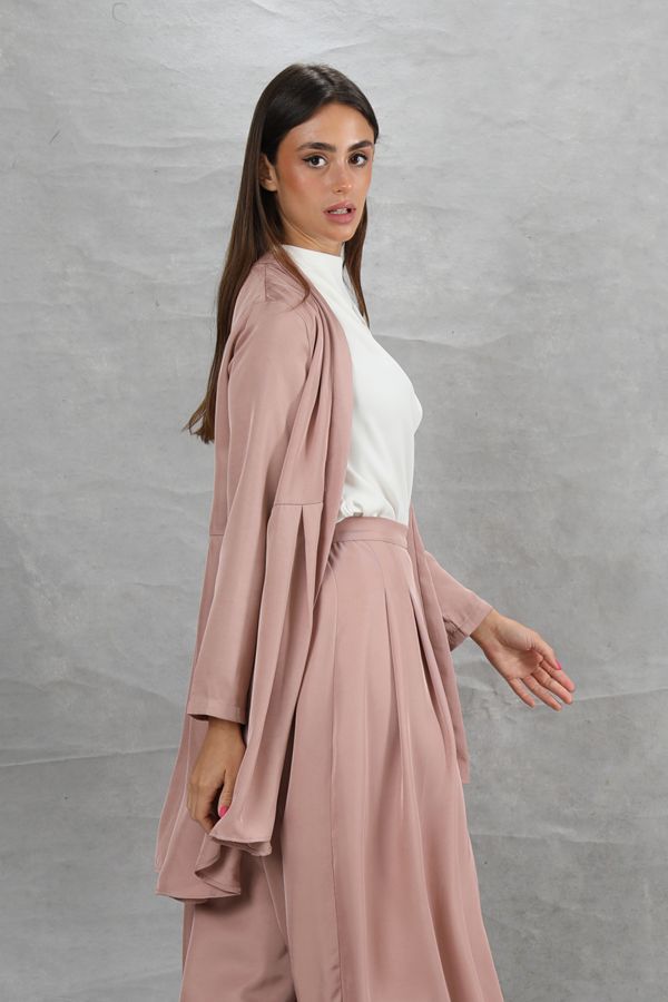 Pink Cardigan with Pleats