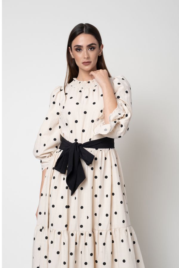 Cream Polka Dots Dress