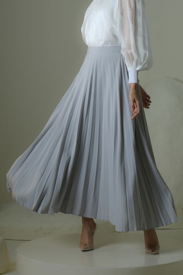 Light Grey Pleated Skirt