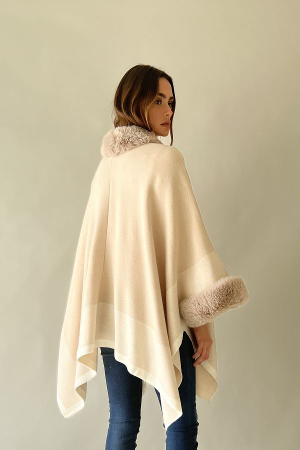 Cream knitted cape