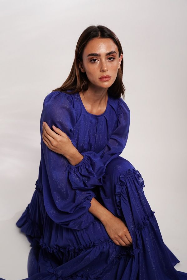 Royal blue tiered dress