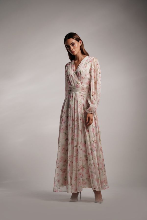 Pink floral layered dress 