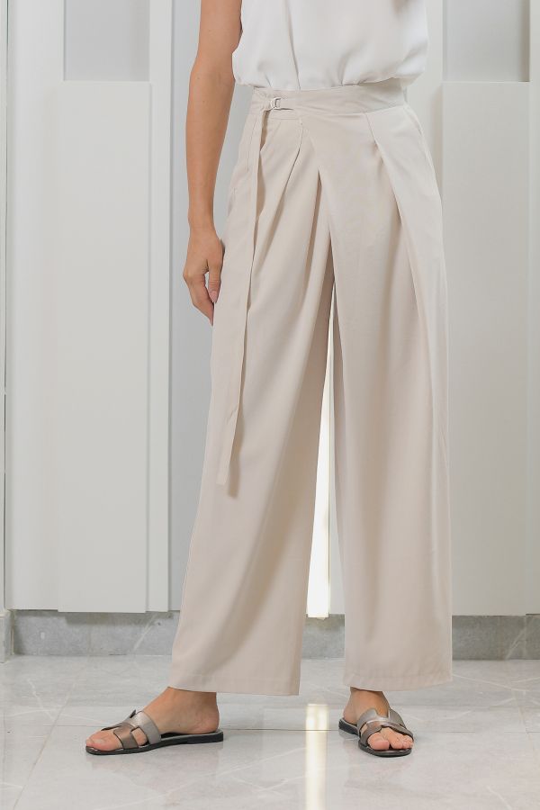 Cream wrapped trousers 