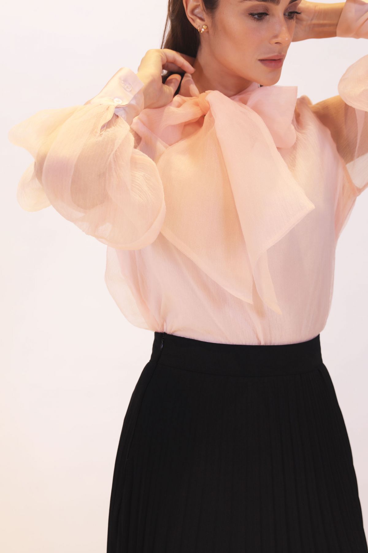 Organza cheap bow top