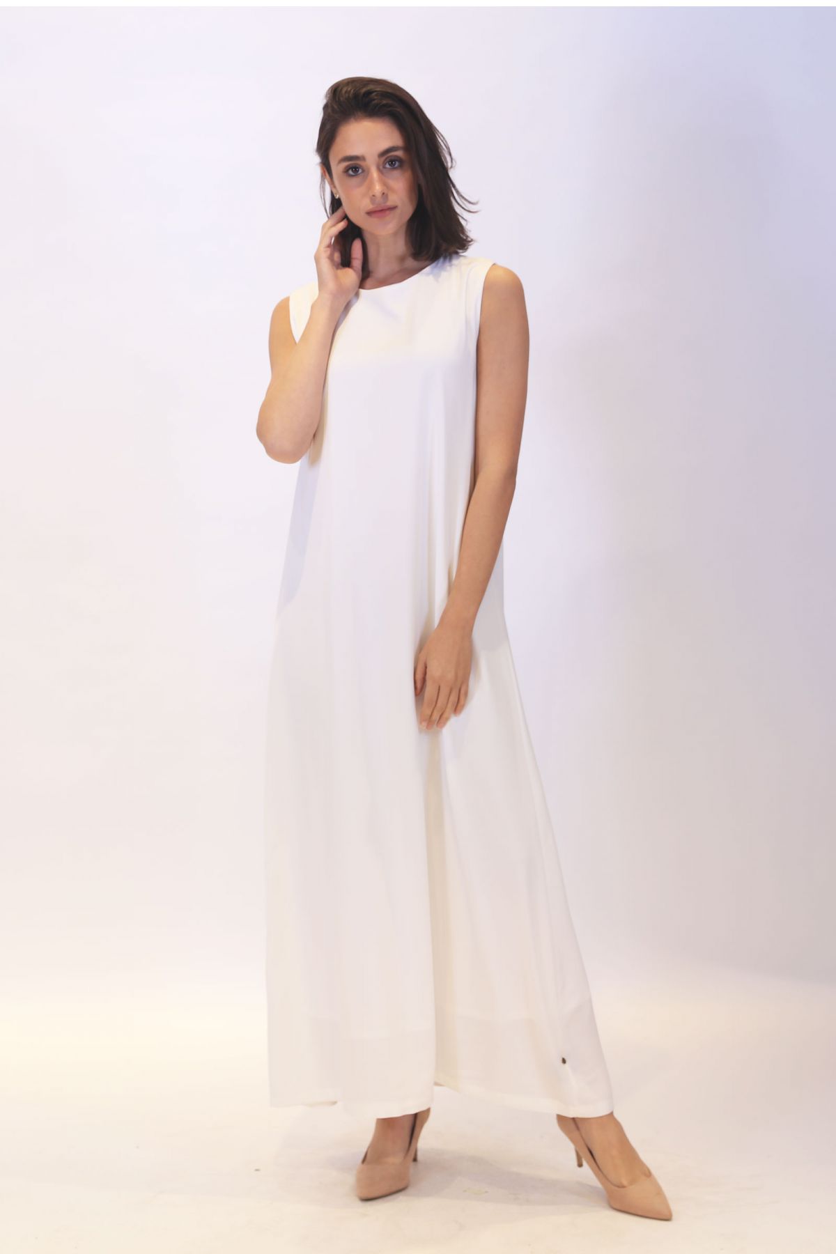 Plain white frock sale