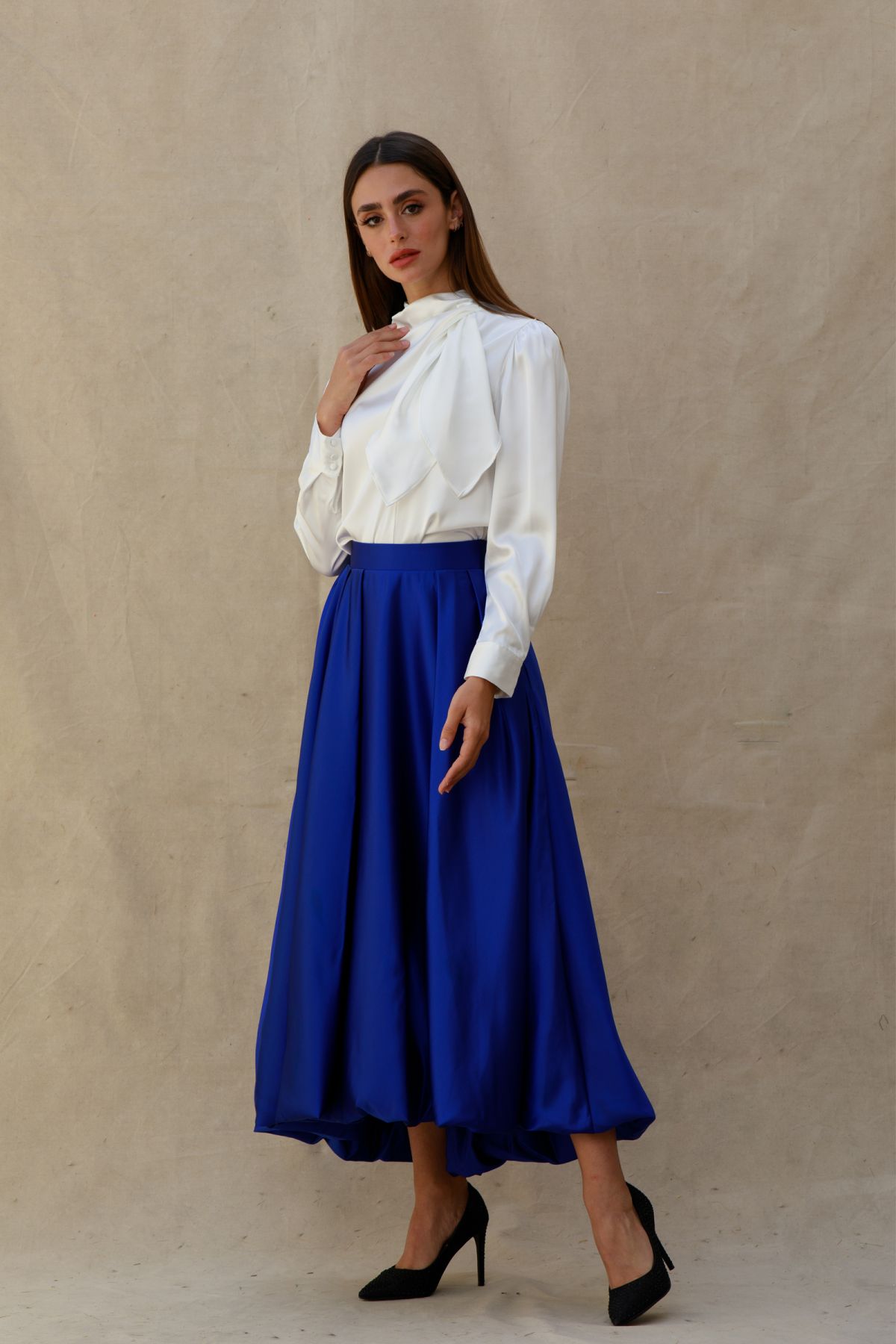 Royal blue on sale skirt midi