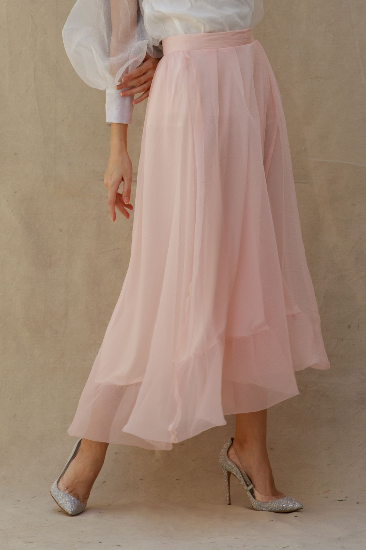 Silk organza outlet midi skirt