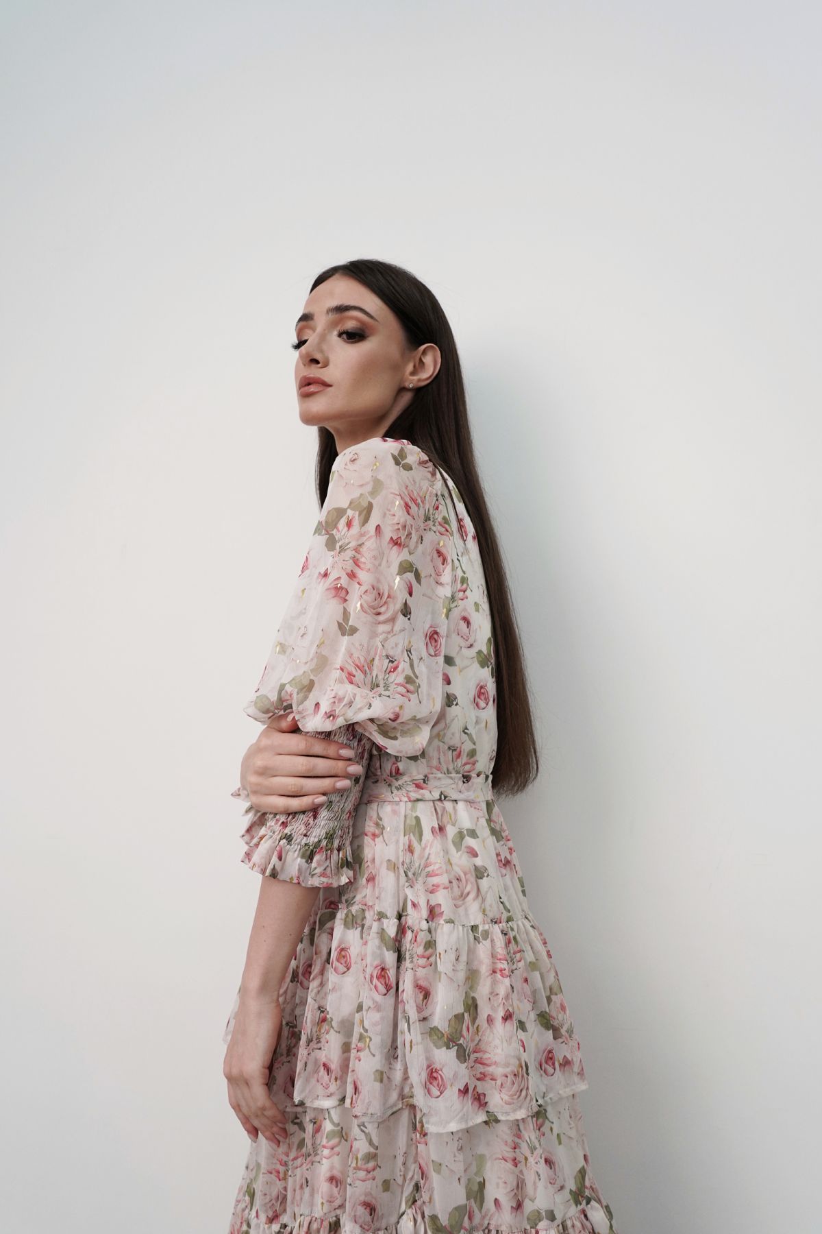 Floral dress with on sale ruffles
