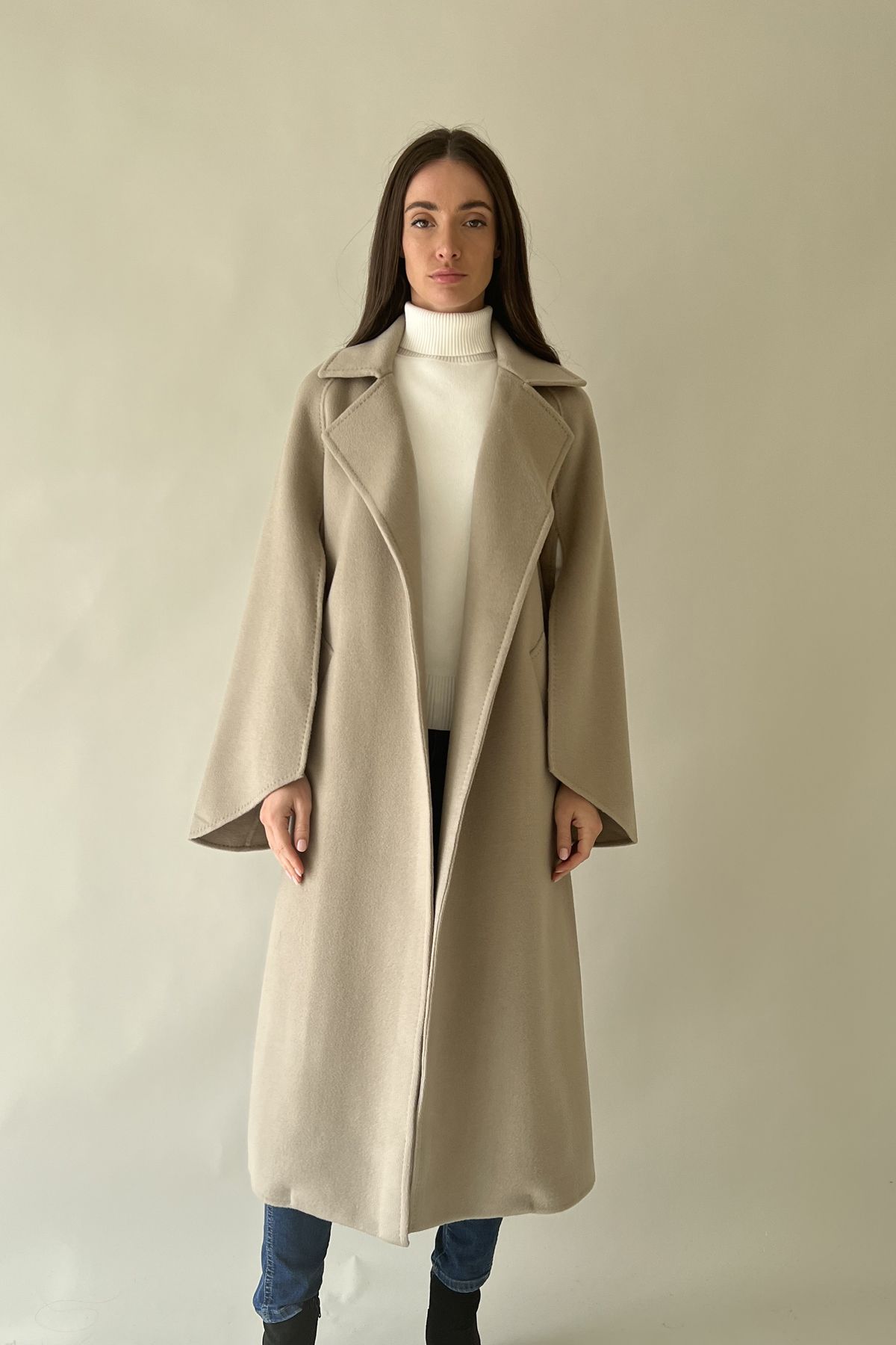 Beige wool jacket with cape sleeves Le Merge