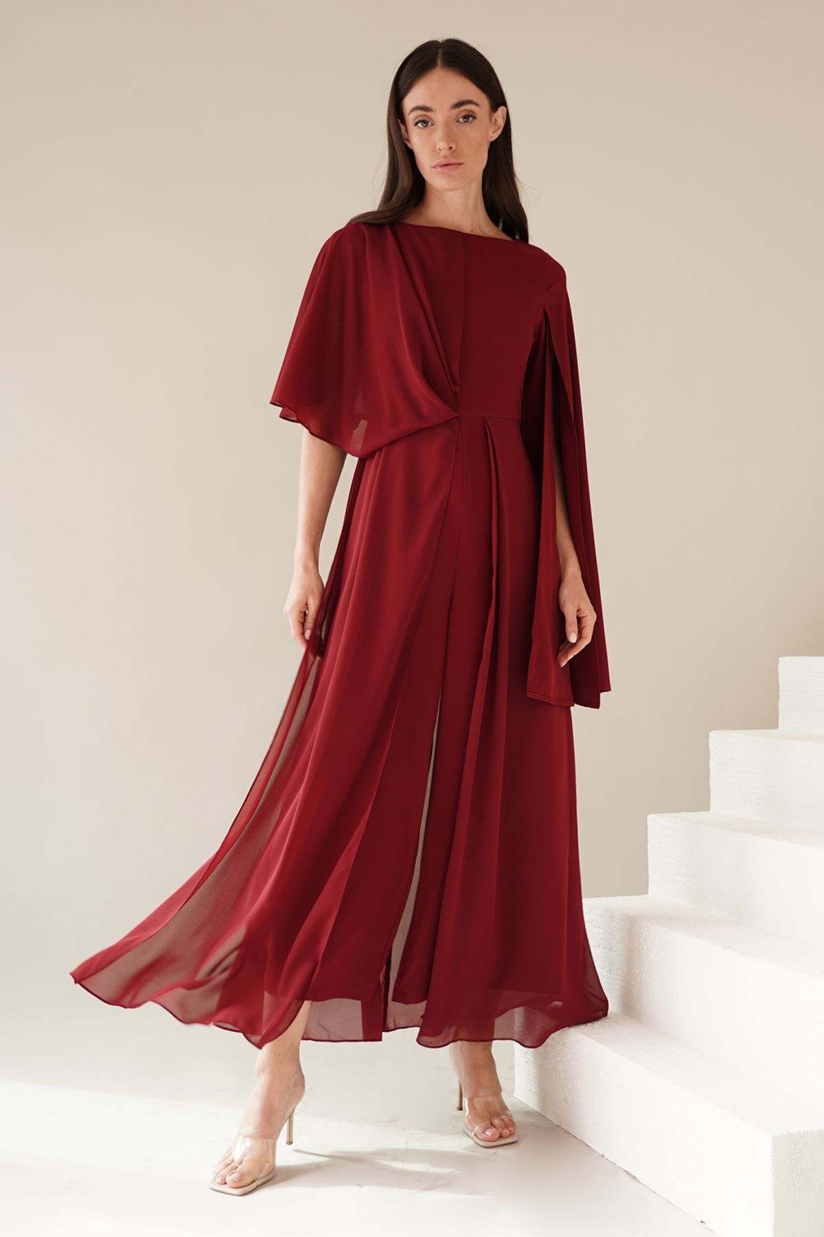 Maroon jumpsuit skirt 2025