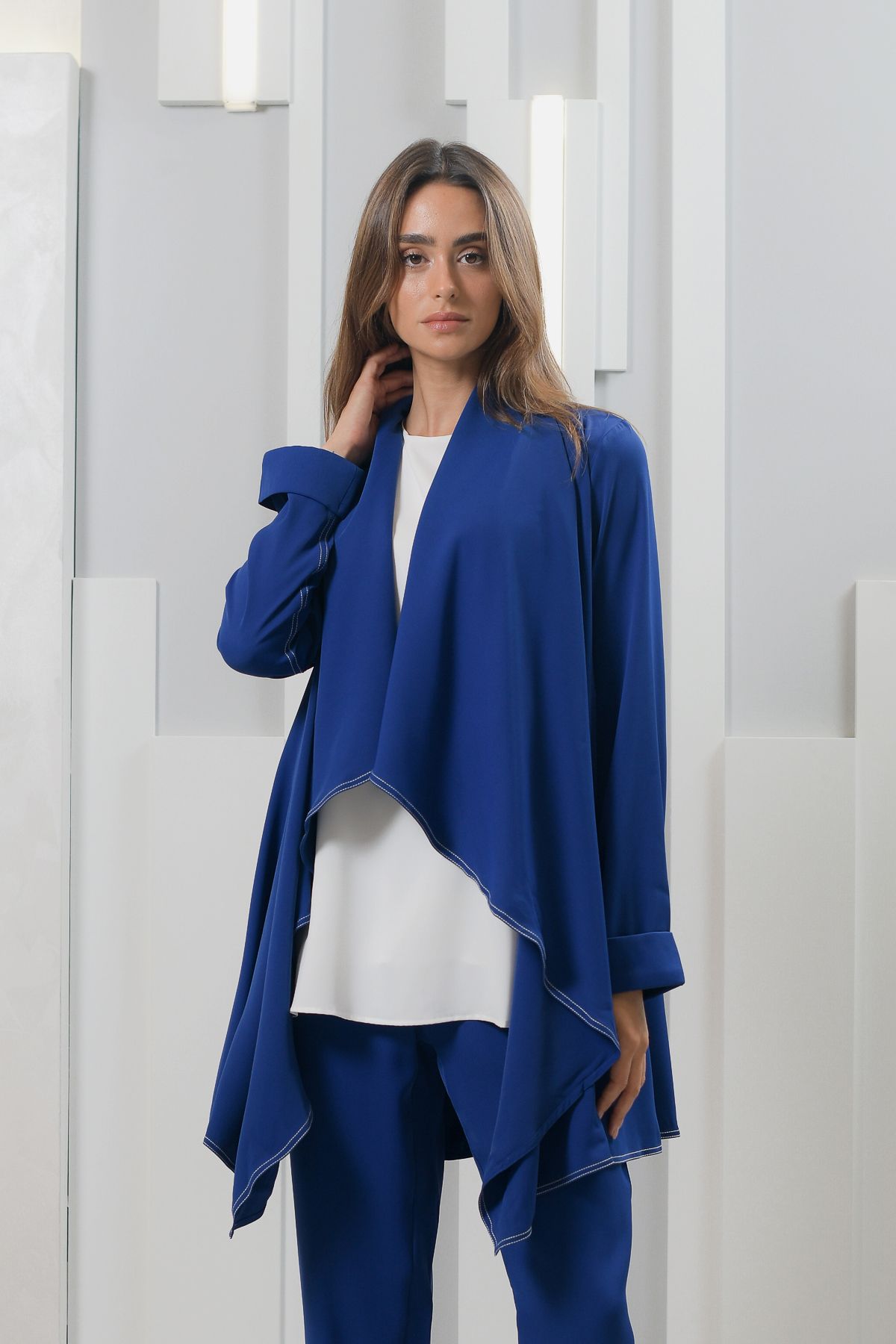 Royal blue waterfall cardiganT Le Merge