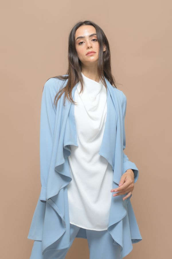 Light blue waterfall cardigan cheap