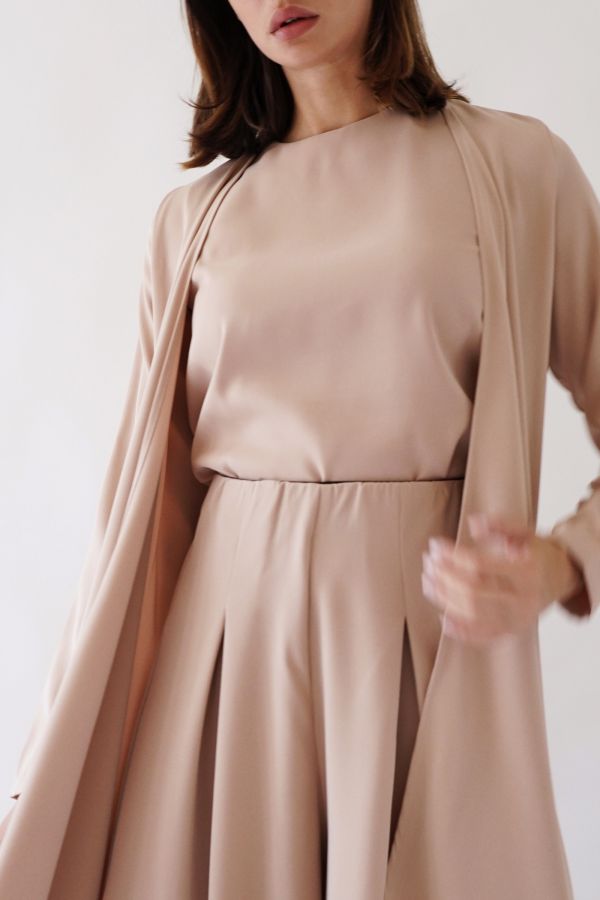 Beige sleeveless blouse