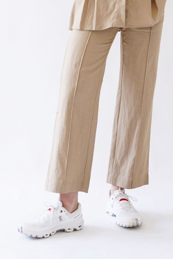 Beige linen trousers