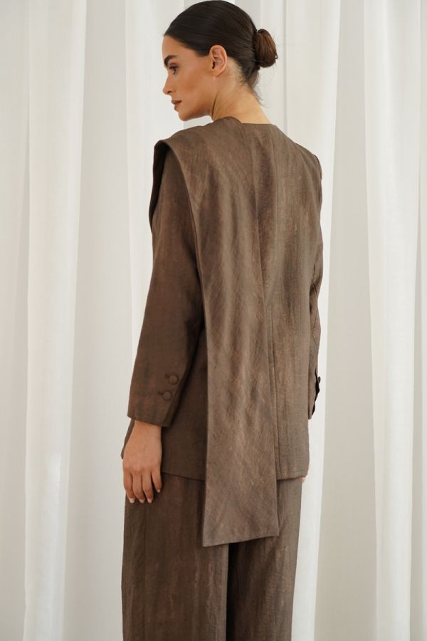 Brown Jacket with scarf
