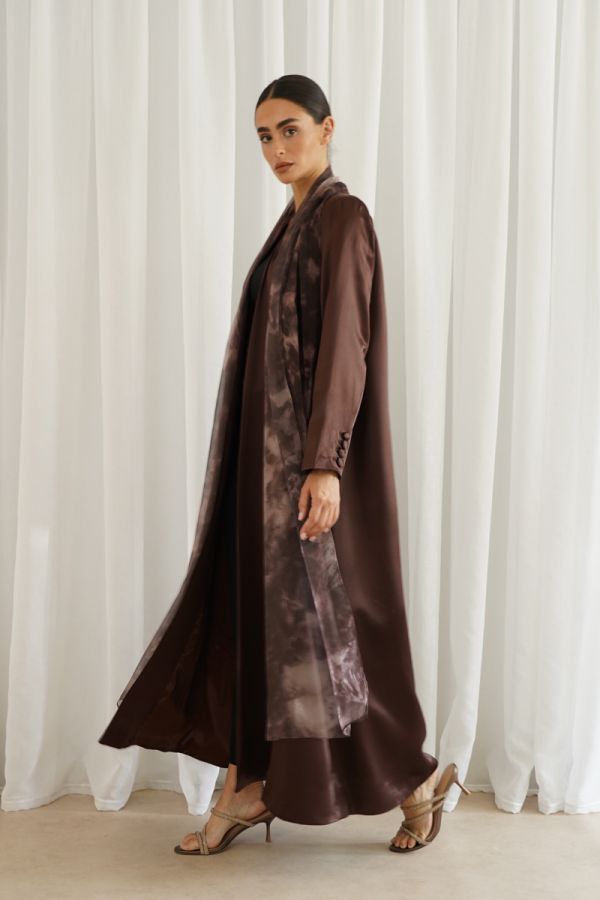 Brown jacket with scarf