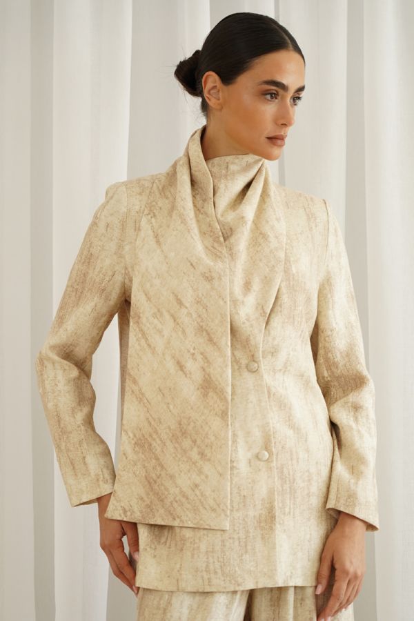 Beige Jacket with scarf