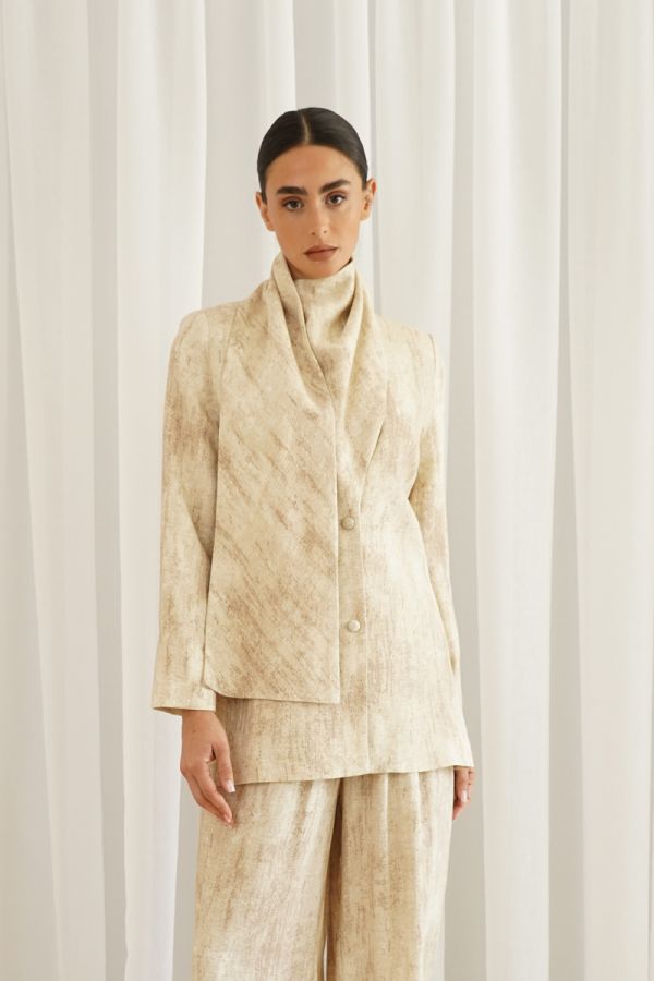 Beige Jacket with scarf