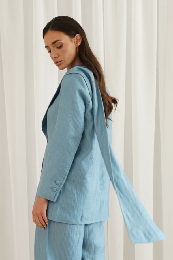 Blue Jacket with scarf