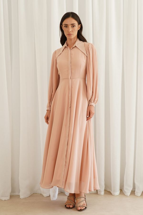 Pink pleated dress