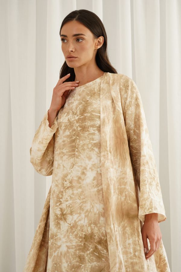 Beige printed cardigan