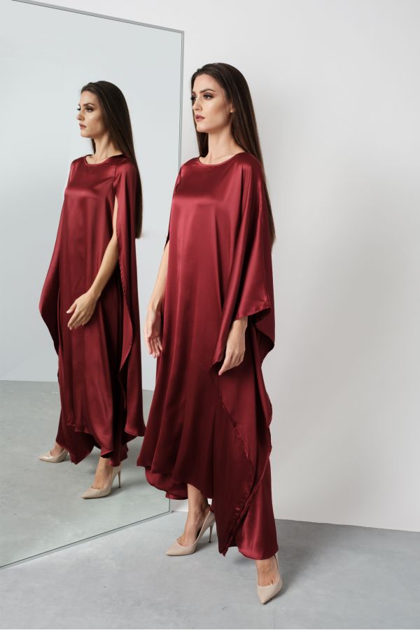 Burgundy sales cape dress