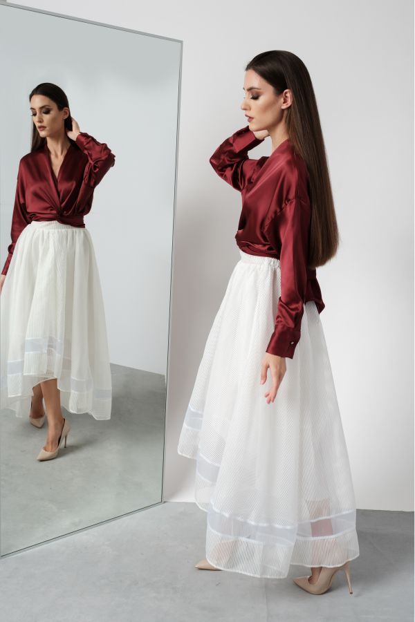 White Asymmetric Skirt