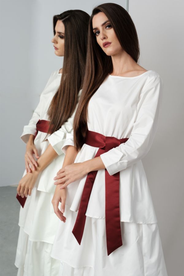 White Layered Dress