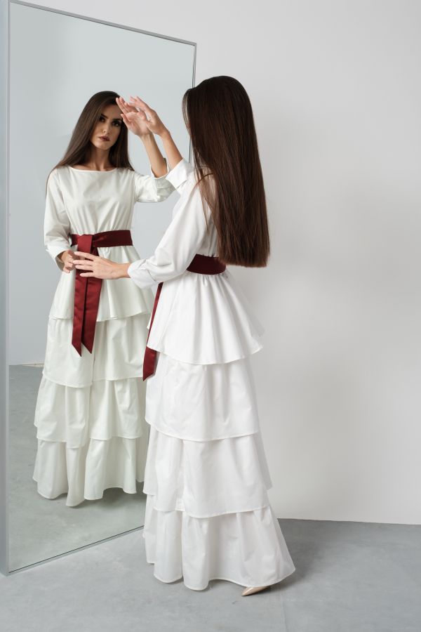 White Layered Dress