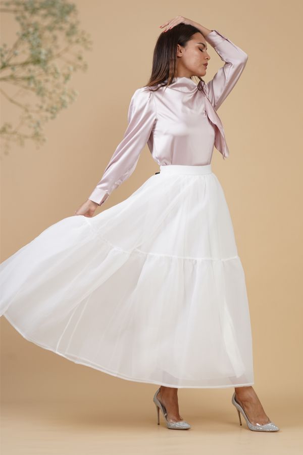 White Organza Skirt - Le Merge