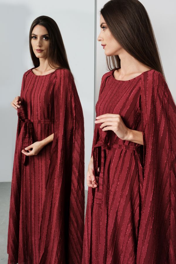 Burgundy Cape Dress 