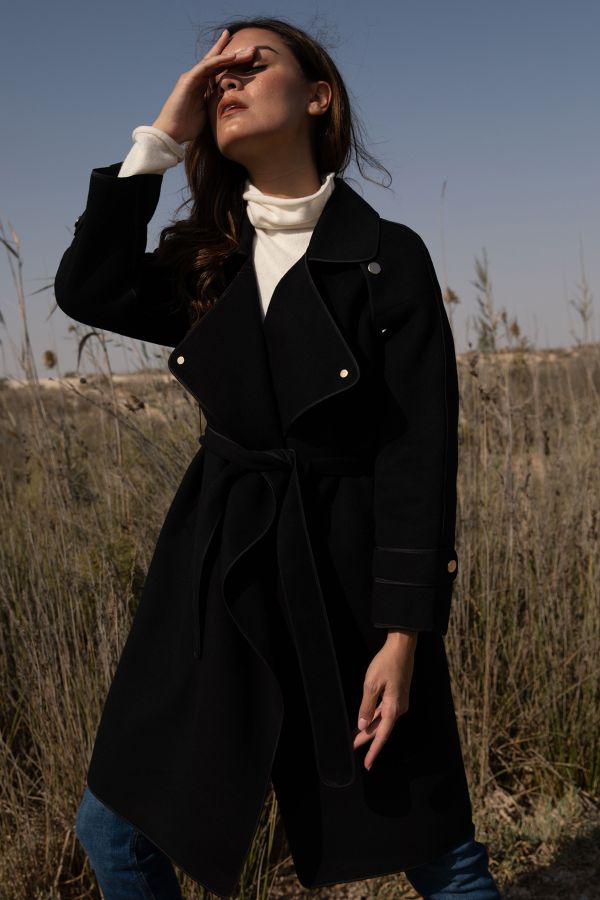 Black Coat with Collar