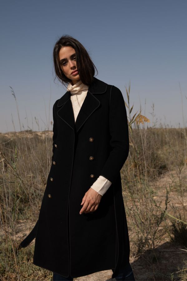 Black Coat with Buttons