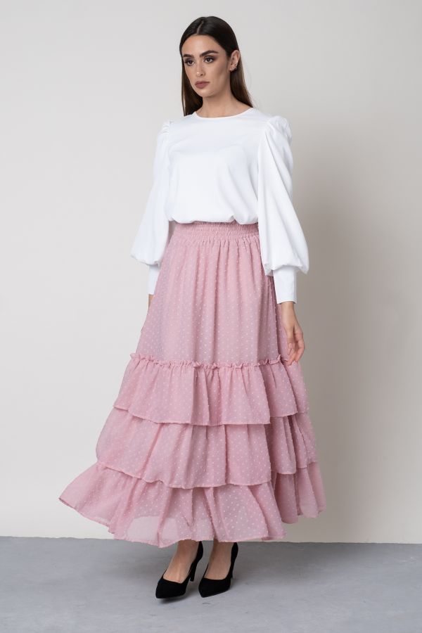 Pink ruffles skirt