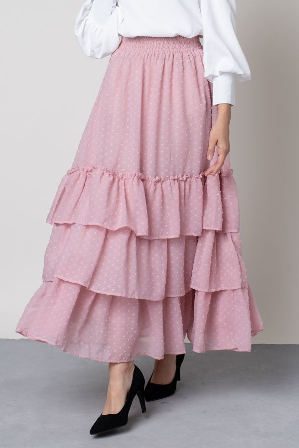 Pink ruffles skirt