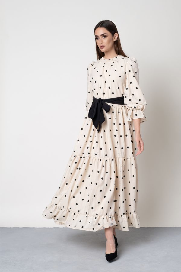 Cream Polka Dots Dress