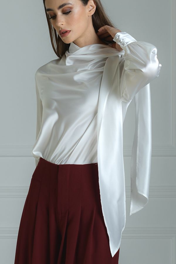 White Draped Shirt