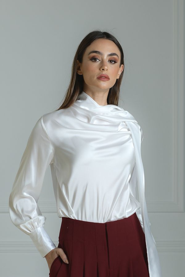 White Draped Shirt