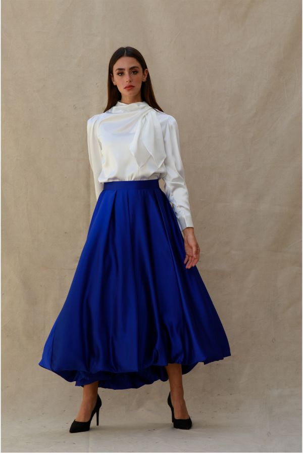 Royal Blue Midi Skirt