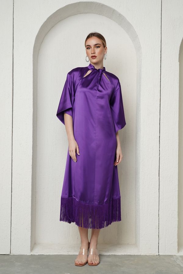Purple dress with fringes