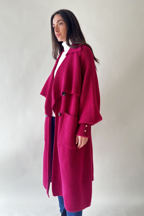 Fuscia Knitted Cardigan 