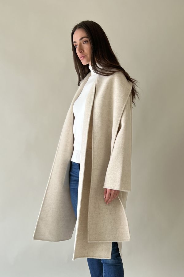 Cream wool jacket with scarf