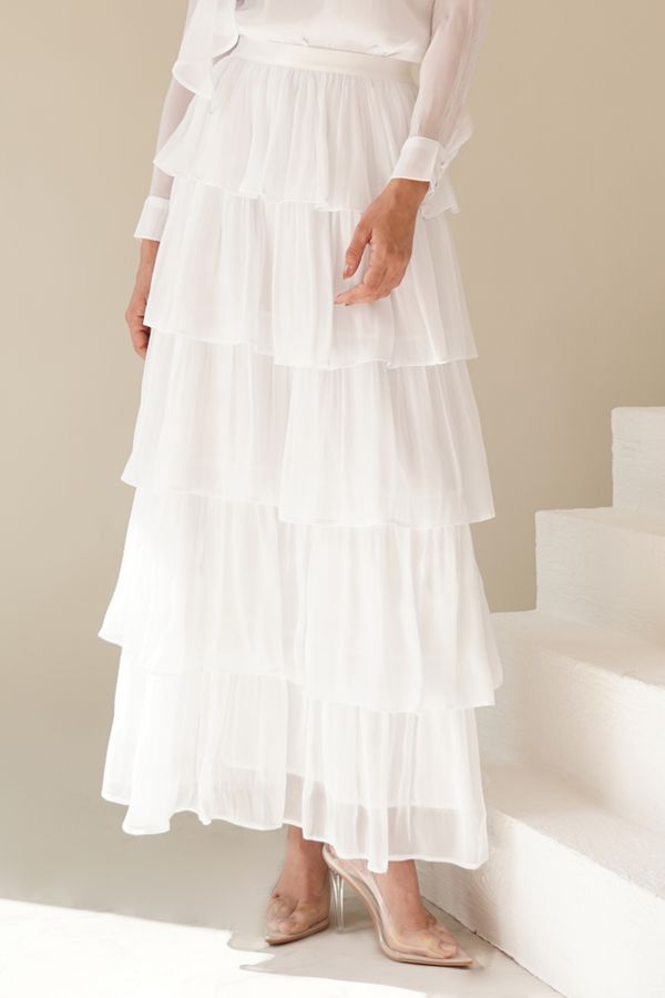 White layered skirt