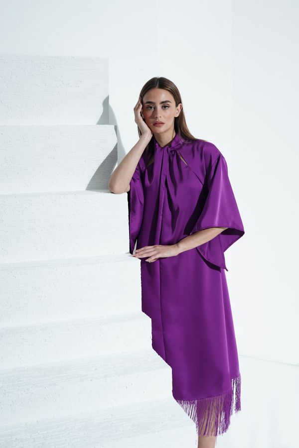 Purple fringe dress