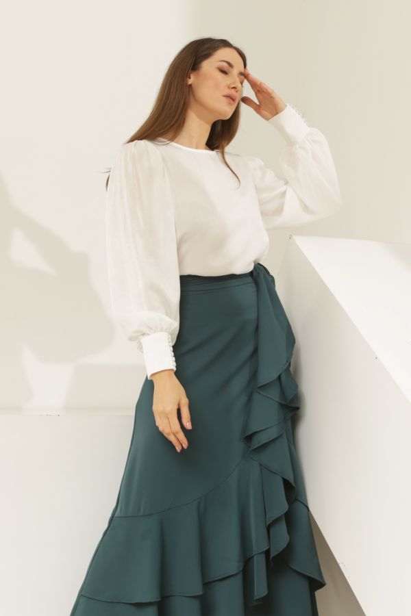 Green Ruffles Skirt
