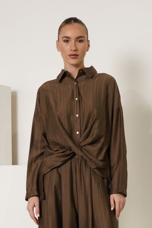 Brown twisted shirt