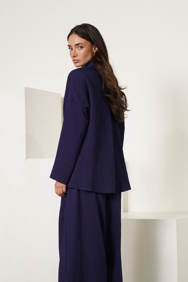 Navy blue twisted shirt