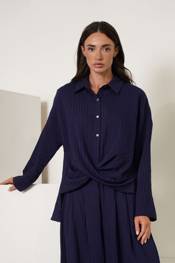 Navy blue twisted shirt
