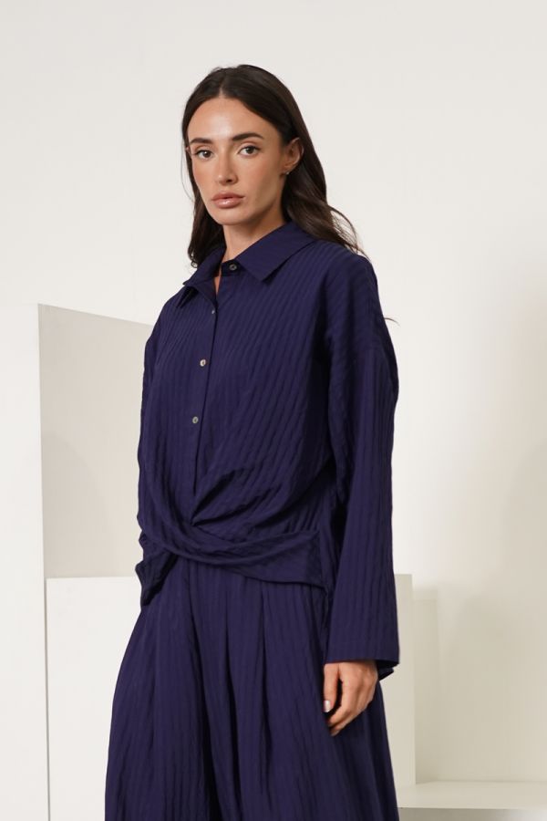 Navy blue twisted shirt